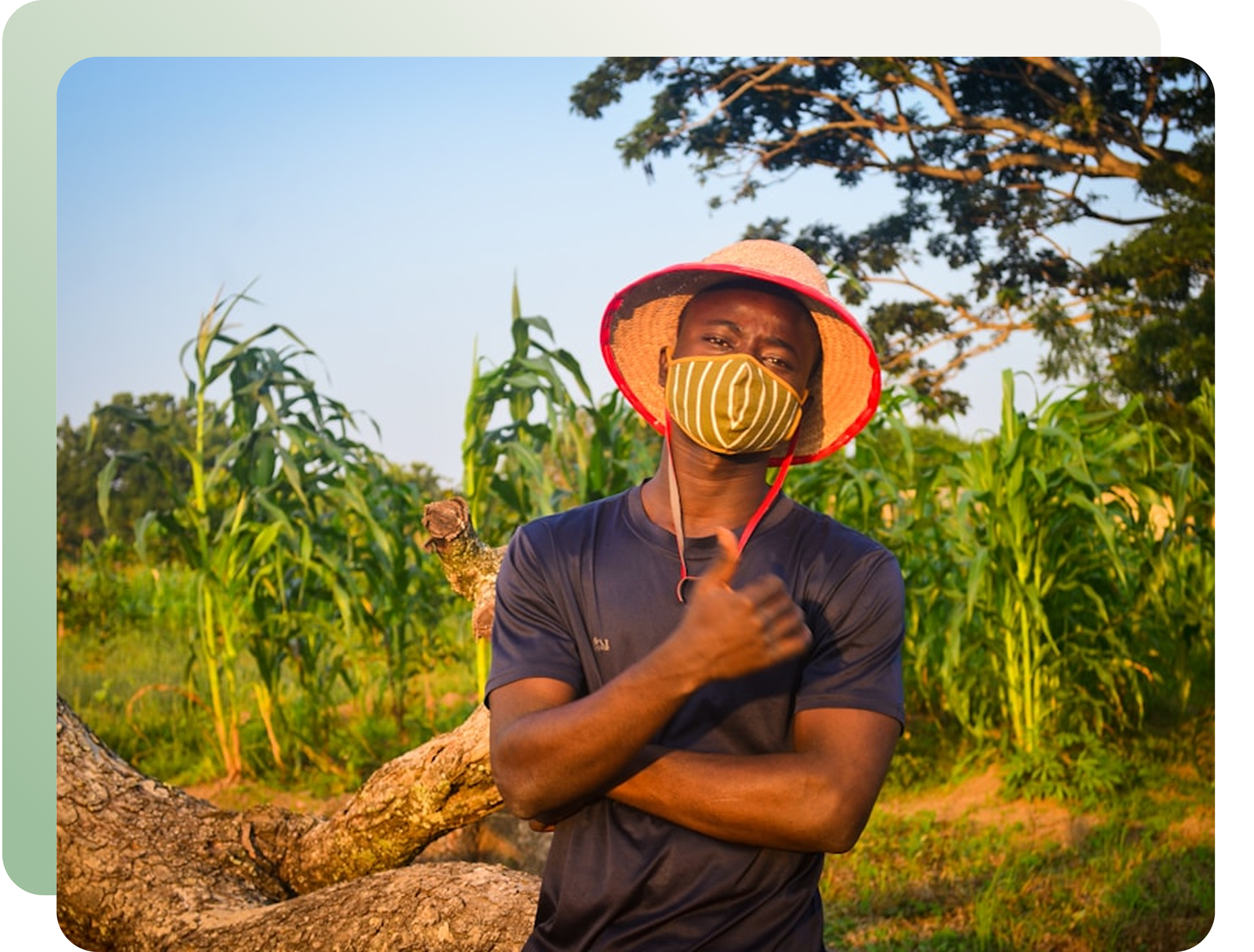 Farmer standing proudly in field